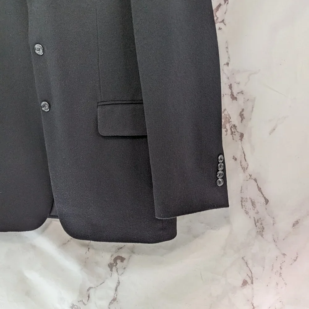 J Crew Blazer Mens Medium Black Velvet 3 Button Suit Jacket Sport Coat